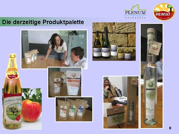 Die derzeitige Produktpalette 8 Die derzeitige Produktpalette 8