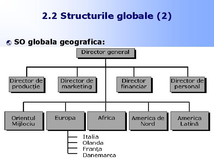2. 2 Structurile globale (2) ý SO globala geografica: 