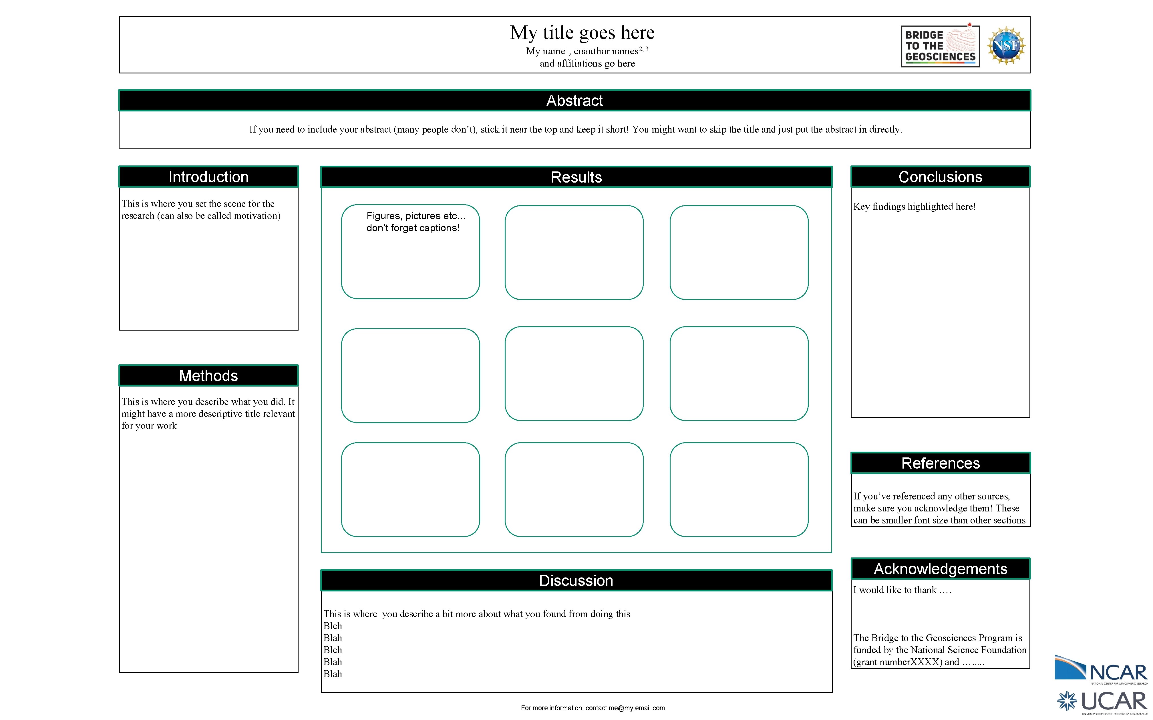 My title goes here My name 1, coauthor names 2, 3 and affiliations go