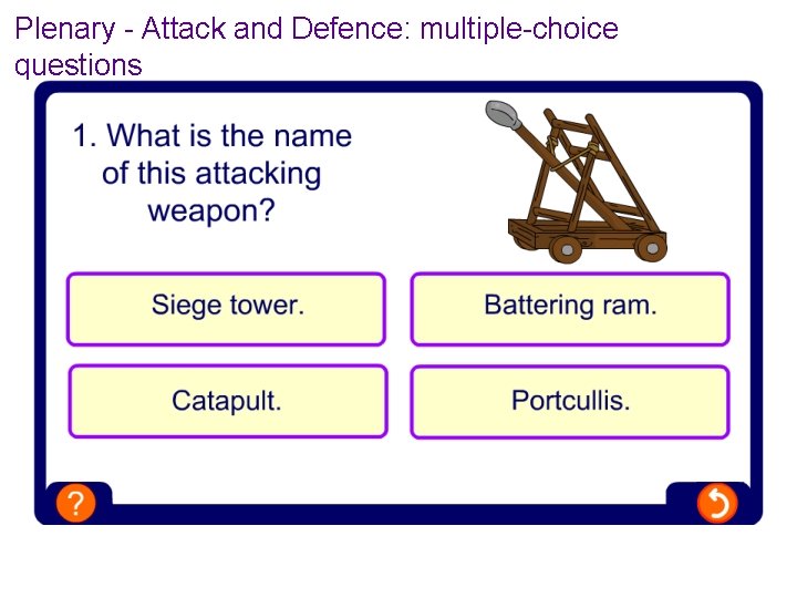 Plenary - Attack and Defence: multiple-choice questions 