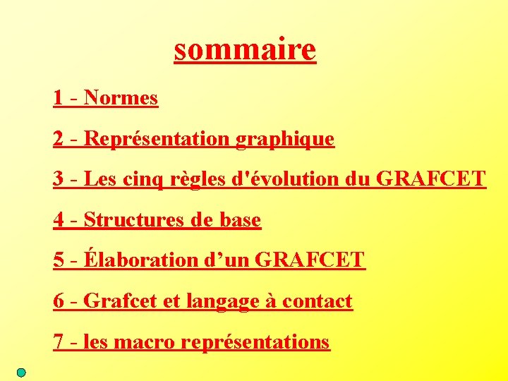 sommaire 1 - Normes 2 - Représentation graphique 3 - Les cinq règles d'évolution