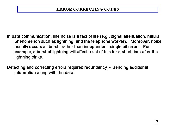 Communication Error Code Managing Computer and Communication Networks Part 2 Dr