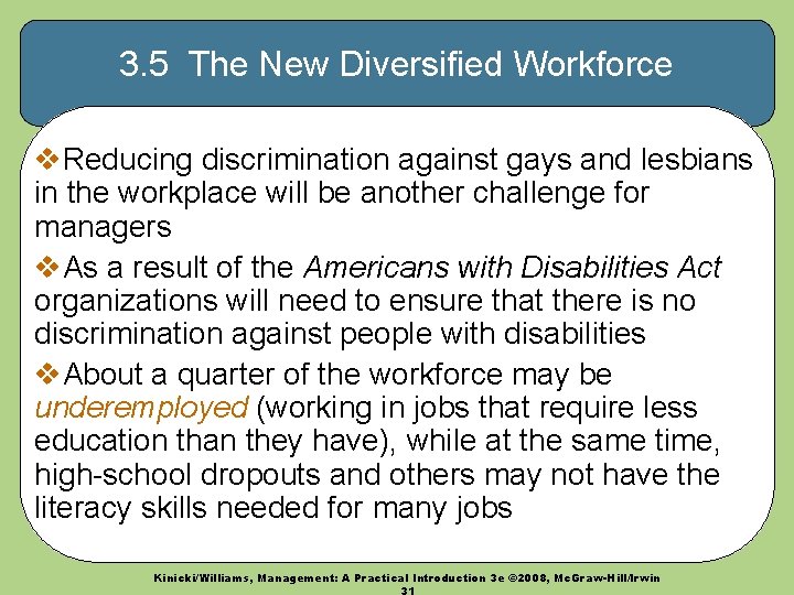 3. 5 The New Diversified Workforce v. Reducing discrimination against gays and lesbians in