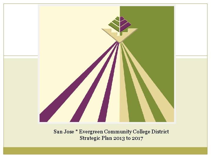 San Jose * Evergreen Community College District Strategic Plan 2013 to 2017 