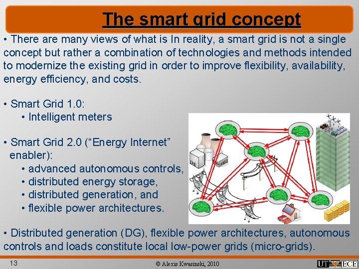 The smart grid concept • There are many views of what is In reality,