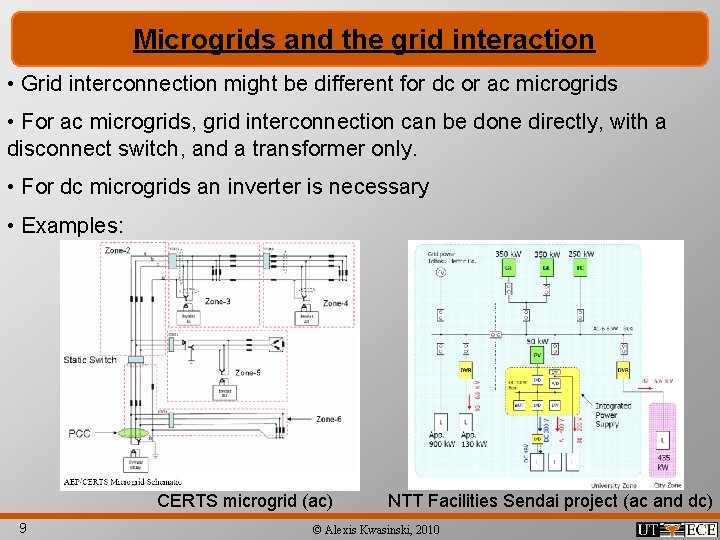 Microgrids and the grid interaction • Grid interconnection might be different for dc or