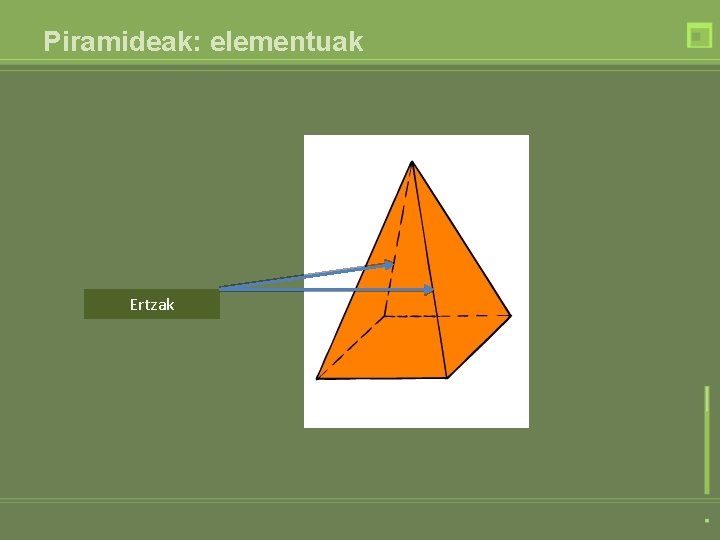 Piramideak: elementuak Ertzak Piramideak: elementuak Ertzak