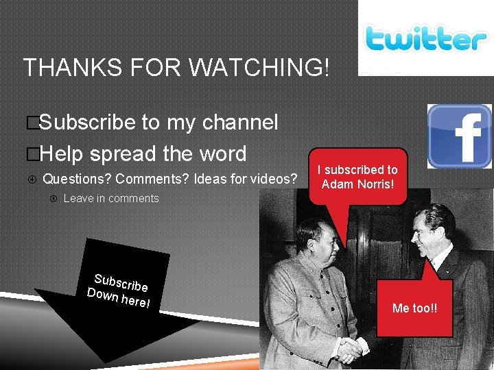 THANKS FOR WATCHING! �Subscribe to my channel �Help spread the word Questions? Comments? Ideas
