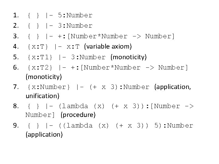1. 2. 3. 4. 5. 6. { } |- 5: Number { } |-