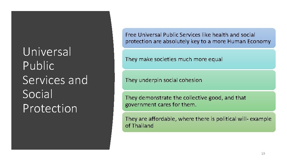 Universal Public Services and Social Protection Free Universal Public Services like health and social
