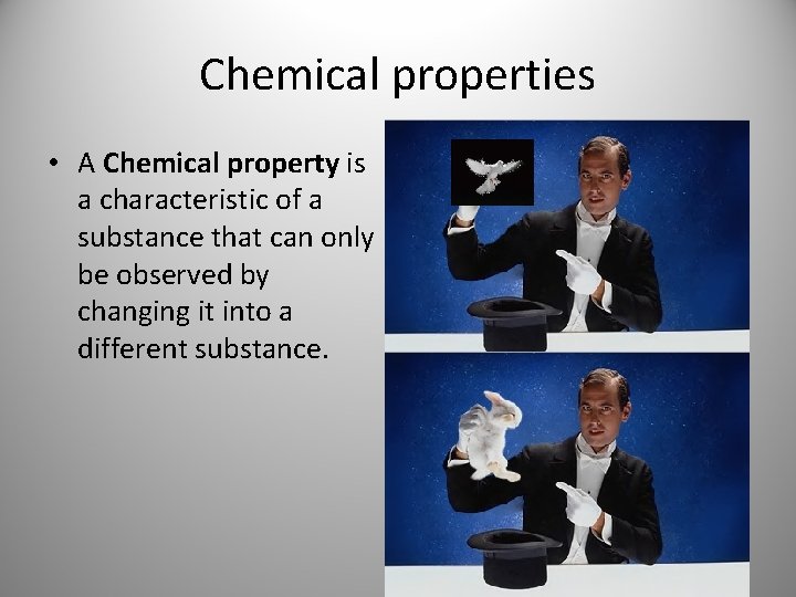 Chemical properties • A Chemical property is a characteristic of a substance that can Chemical properties • A Chemical property is a characteristic of a substance that can