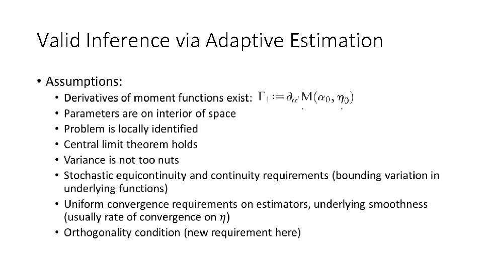 Valid Inference via Adaptive Estimation • 