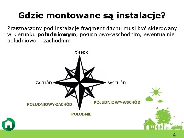 Gdzie montowane są instalacje? Przeznaczony pod instalację fragment dachu musi być skierowany w kierunku