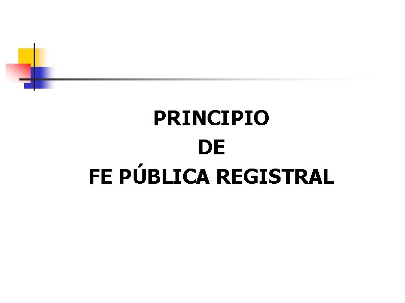 PRINCIPIO DE FE PÚBLICA REGISTRAL 