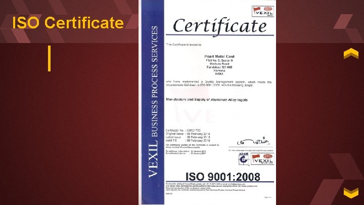 ISO Certificate 