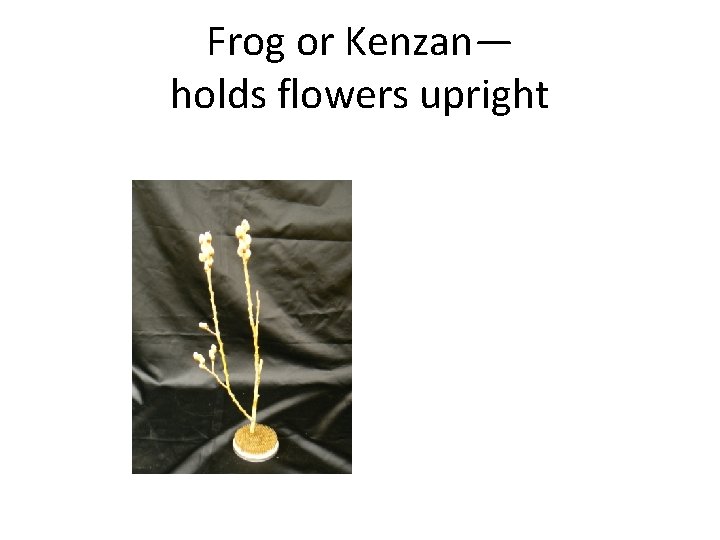 Frog or Kenzan— holds flowers upright 