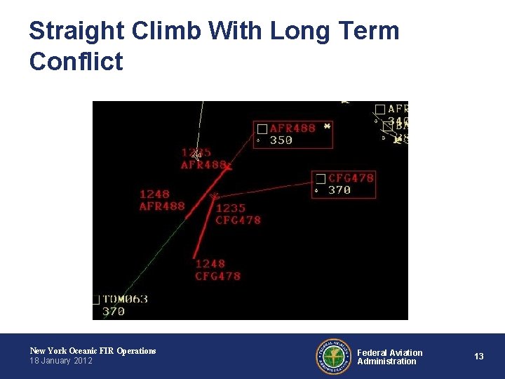 Straight Climb With Long Term Conflict New York Oceanic FIR Operations 18 January 2012