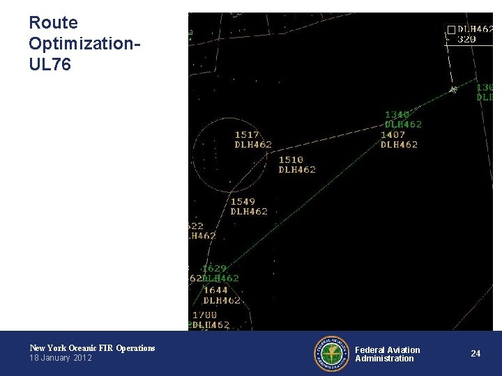 Route Optimization- UL 76 New York Oceanic FIR Operations 18 January 2012 Federal Aviation