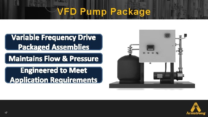 VFD Pump Package Variable Frequency Drive Packaged Assemblies Maintains Flow & Pressure Engineered to VFD Pump Package Variable Frequency Drive Packaged Assemblies Maintains Flow & Pressure Engineered to