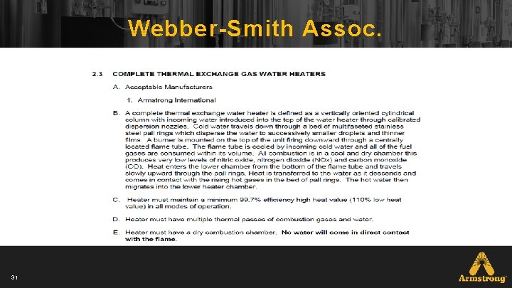 Webber-Smith Assoc. 31 Webber-Smith Assoc. 31