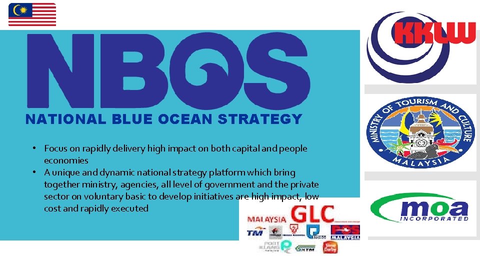 NATIONAL BLUE OCEAN STRATEGY • Focus on rapidly delivery high impact on both capital