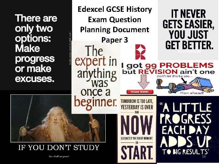 Edexcel GCSE History Exam Question Planning Document Paper 3 16 
