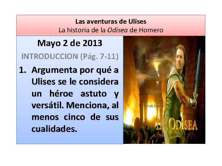 Las aventuras de Ulises La historia de la Odisea de Homero Mayo 2 de
