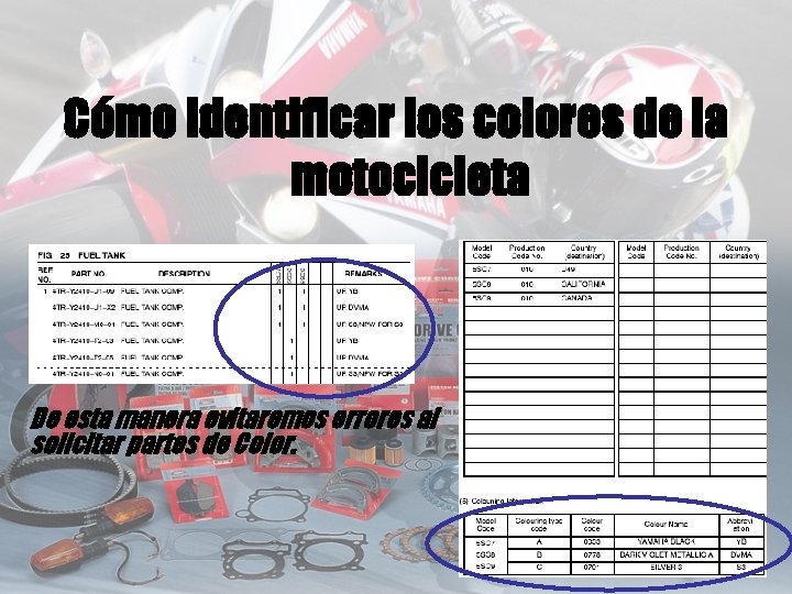 Cómo identificar los colores de la motocicleta De esta manera evitaremos errores al solicitar