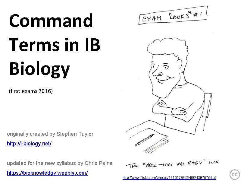 Command Terms in IB Biology (first exams 2016) originally created by Stephen Taylor http: