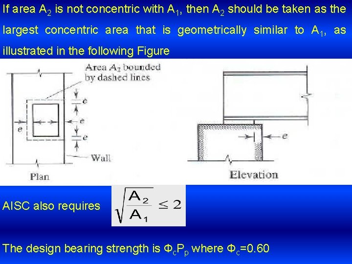 If area A 2 is not concentric with A 1, then A 2 should