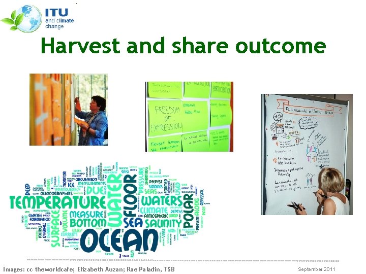 Harvest and share outcome Images: cc theworldcafe; Elizabeth Auzan; Rae Paladin, TSB September 2011