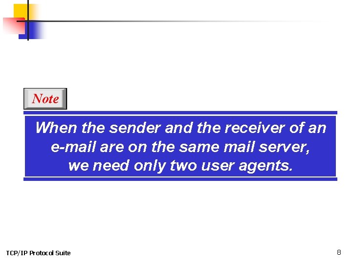 Note When the sender and the receiver of an e-mail are on the same