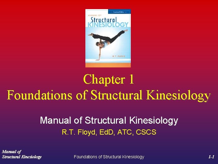 Chapter 1 Foundations of Structural Kinesiology Manual of Structural Kinesiology R. T. Floyd, Ed.