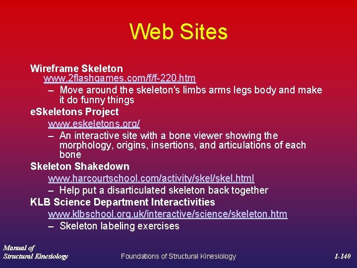 Web Sites Wireframe Skeleton www. 2 flashgames. com/f/f-220. htm – Move around the skeleton's