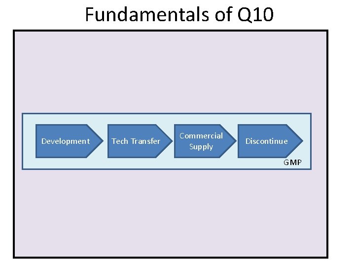 Fundamentals of Q 10 Development Commercial Tech Transfermanag Supply Discontinue GMP 