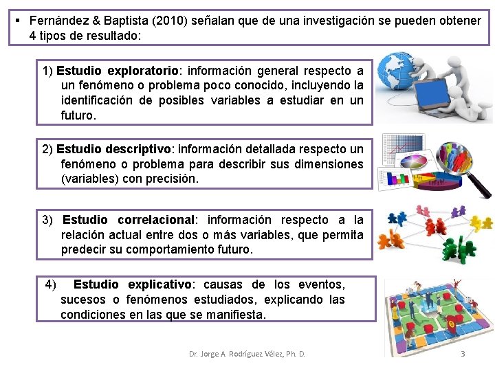 § Fernández & Baptista (2010) señalan que de una investigación se pueden obtener 4