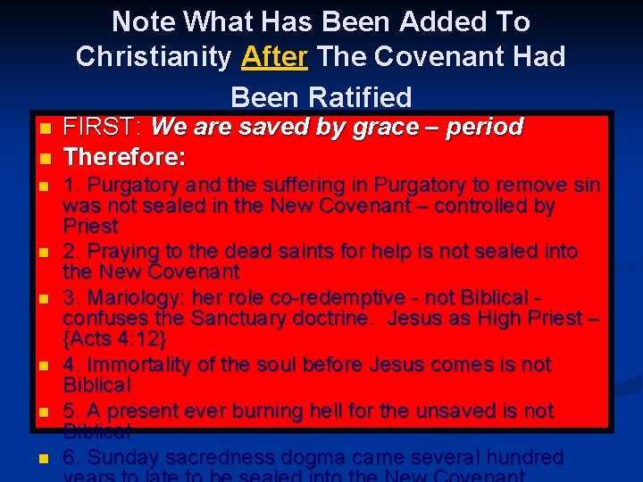 Note What Has Been Added To Christianity After The Covenant Had Been Ratified n