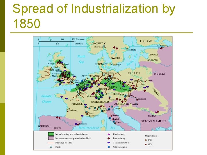 Spread of Industrialization by 1850 