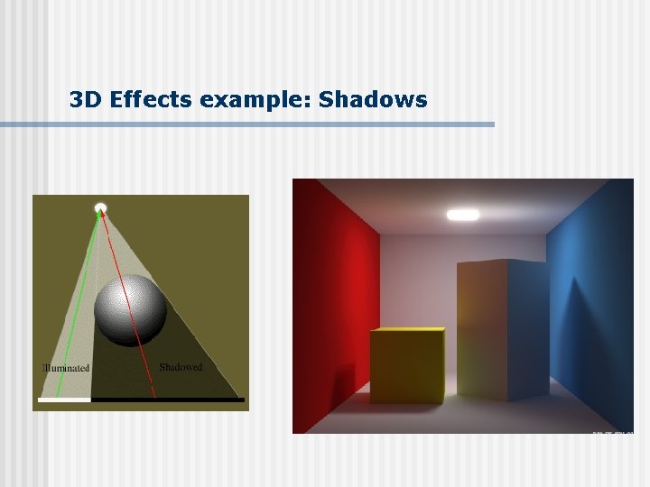 3 D Effects example: Shadows 