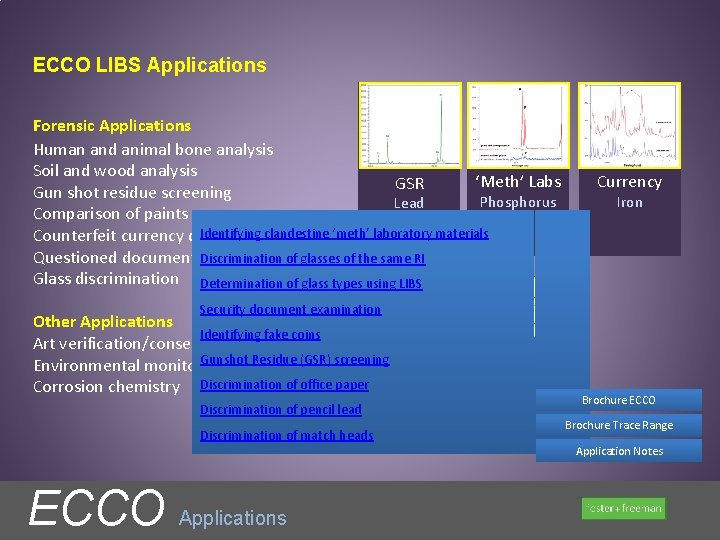 ECCO LIBS Applications Forensic Applications Human and animal bone analysis Soil and wood analysis ECCO LIBS Applications Forensic Applications Human and animal bone analysis Soil and wood analysis