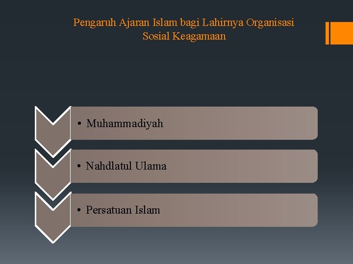 Pengaruh Ajaran Islam bagi Lahirnya Organisasi Sosial Keagamaan • Muhammadiyah • Nahdlatul Ulama •