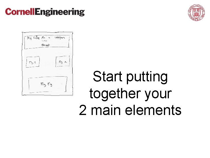 Start putting together your 2 main elements 