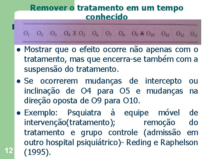 Remover o tratamento em um tempo conhecido l l l 12 Mostrar que o