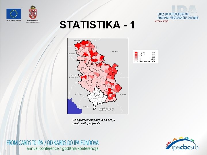 STATISTIKA - 1 Geografska raspodela po broju odobrenih projekata 