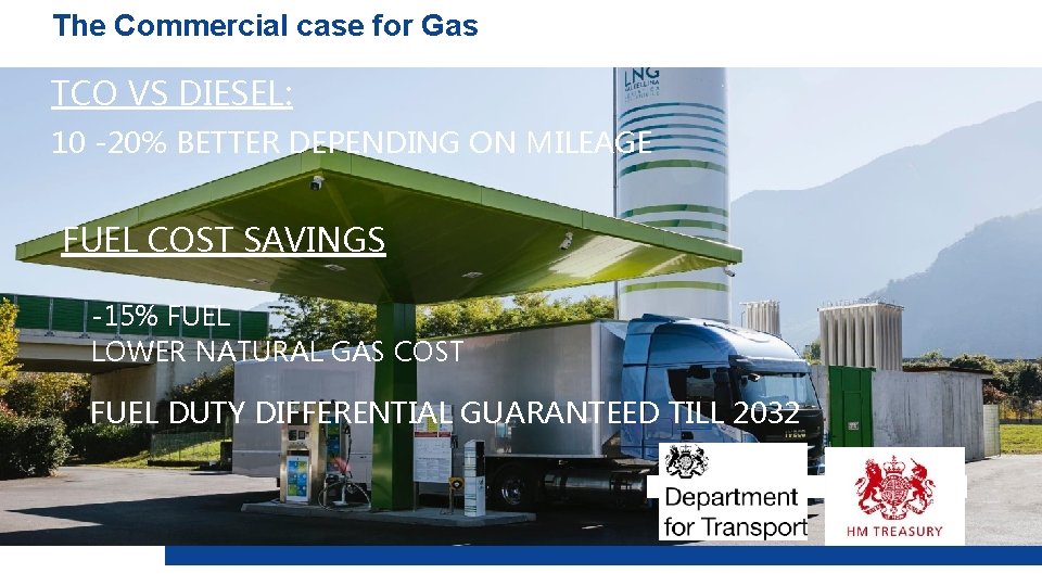 The Commercial case for Gas TCO VS DIESEL: 10 -20% BETTER DEPENDING ON MILEAGE