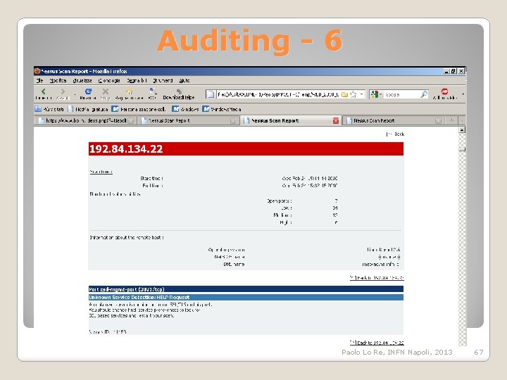 Auditing - 6 Paolo Lo Re, INFN Napoli, 2013 67 