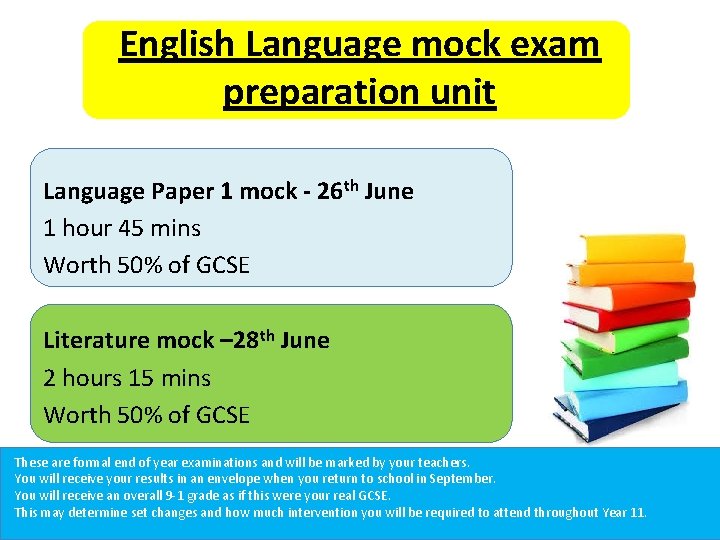 English Language mock exam preparation unit Language Paper 1 mock - 26 th June