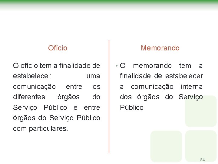 Ofício O ofício tem a finalidade de estabelecer uma comunicação entre os diferentes órgãos Ofício O ofício tem a finalidade de estabelecer uma comunicação entre os diferentes órgãos