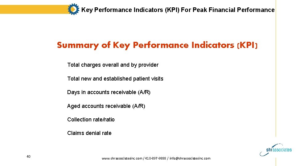 Key Performance Indicators (KPI) For Peak Financial Performance Summary of Key Performance Indicators (KPI)
