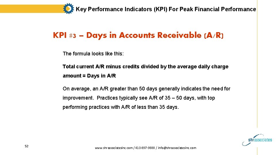 Key Performance Indicators (KPI) For Peak Financial Performance KPI #3 – Days in Accounts
